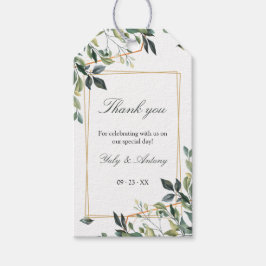Romantisch geometrisch frame bedanklabel cadeaulabel