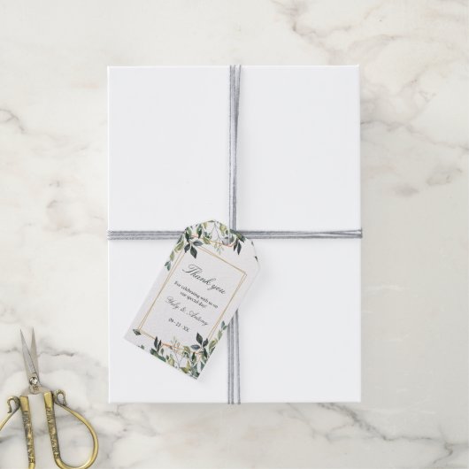 Romantisch geometrisch frame bedanklabel cadeaulabel (Met Touw)