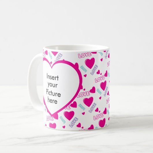 Romantisch gepersonaliseerd cadeau met foto van uw koffiemok (Voorkant links)