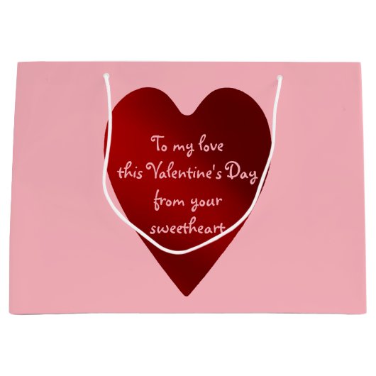 Romantisch gepersonaliseerd hart large cadeautasje (Voorkant)