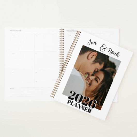 Romantisch gepersonaliseerd koppel foto 2026 cadea planner (Display)