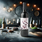 Romantisch gepersonaliseerde orchidee wijn etiket