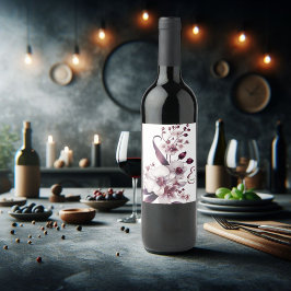 Romantisch gepersonaliseerde orchidee wijn etiket