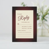 Romantisch gepolijste Russet Wedding Response Kaar RSVP Kaartje (Staand voorkant)