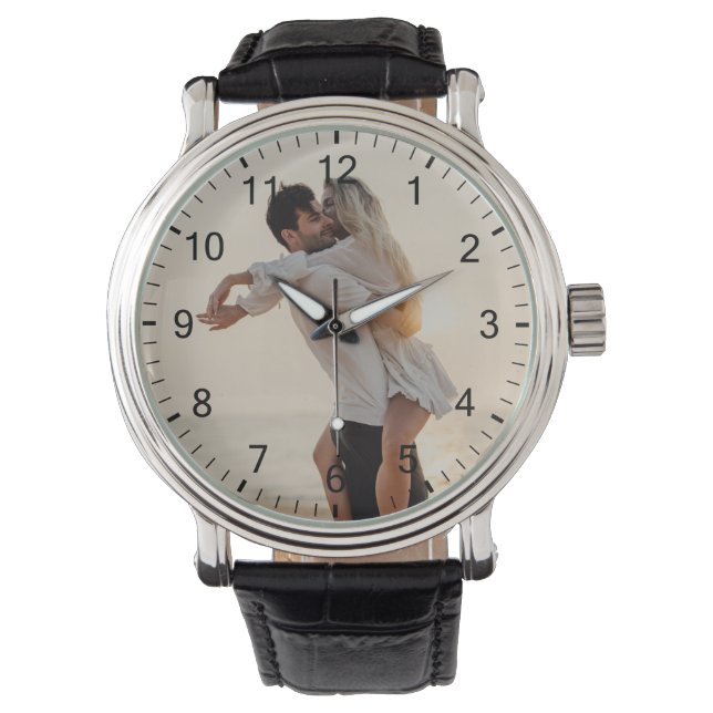 Romantisch geschenk | Uw persoonlijke foto met cij Horloge (Voorkant)