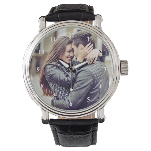 Romantisch geschenk | Uw persoonlijke foto met cij Horloge (Voorkant)