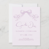 Romantisch geschetste boog | Lila achtergrond Save The Date (Voorkant)