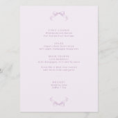 Romantisch geschetste boog | Lila bedankbriefje Menu (Achterkant)