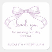 Romantisch geschetste boog | Lila Bedankt Favoriet Vierkante Sticker (Voorkant)