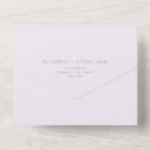 Romantisch geschetste boog | Lila bruiloft van All In One Uitnodiging (Achterkant)