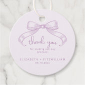 Romantisch geschetste boog | Lila dank u Bedankjes Labels (Voorkant)