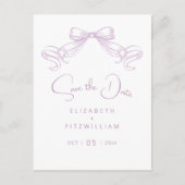 Romantisch geschetste boog | Lila De datum opslaan Briefkaart (Voorkant)