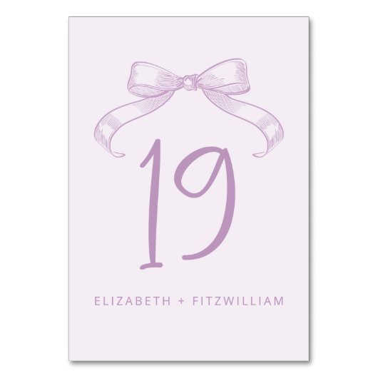 Romantisch geschetste boog | Lila Kaart voor tabel (Achterkant)