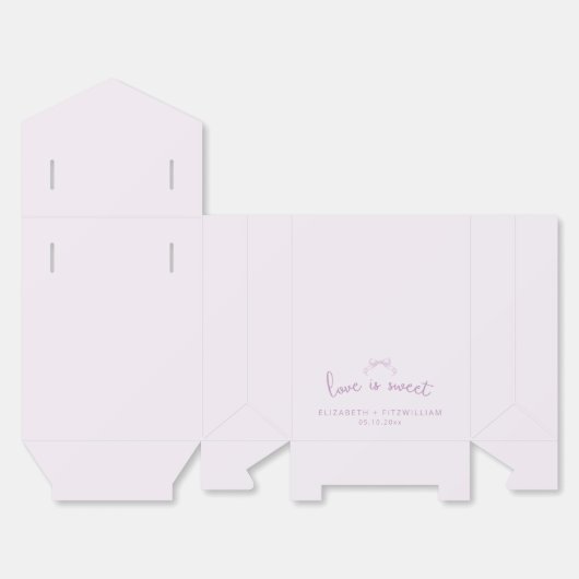 Romantisch geschetste boog | Lila liefde is zoet Bedankdoosjes (Ongevouwen)