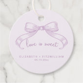 Romantisch geschetste boog | Lila liefde is zoet Bedankjes Labels (Voorkant)