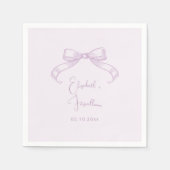 Romantisch geschetste boog | Lila paar namen bruil Servet (Voorkant)