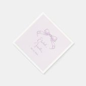 Romantisch geschetste boog | Lila paar namen bruil Servet (Hoek)