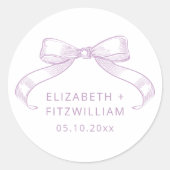 Romantisch geschetste boog | Lila Ronde Sticker (Voorkant)