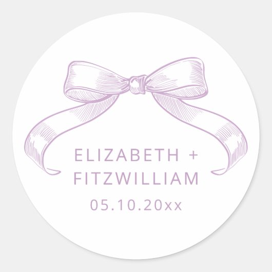 Romantisch geschetste boog | Lila Ronde Sticker (Voorkant)