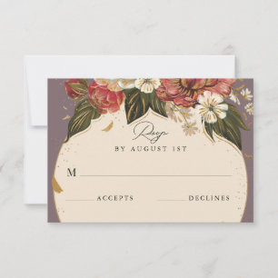 Romantisch geschilderd Floral RSVP Kaartje