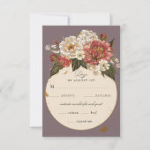Romantisch geschilderd Floral Wedding Faux Gold RSVP Kaartje (Voorkant)