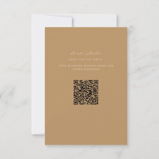 Romantisch geschilderd Floral Wedding Faux Gold RSVP Kaartje (Achterkant)