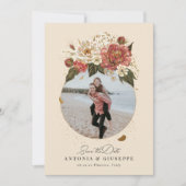 Romantisch geschilderd Floral Wedding Faux Gold Save The Date (Voorkant)