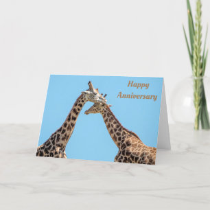Romantisch Giraffe Paar Portret Gelukkig Jubileum Kaart