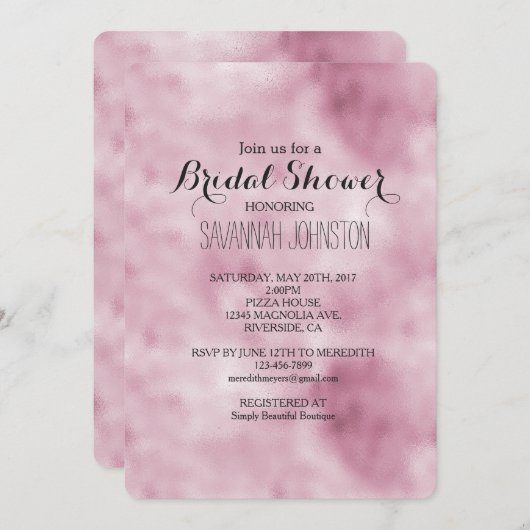 Romantisch Glam Roze vrijgezellenfeest Kaart (Voorkant / Achterkant)