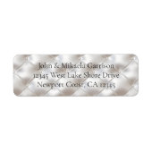 Romantisch Glam White Faux Leather Etiket (Voorkant)