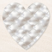 Romantisch Glam White Faux Leather Kartonnen Onderzetters (Voorkant)