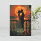 Romantisch gloeiend maanlicht kaart (Staand voorkant)