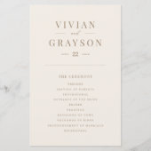 Romantisch Gold- en Ivory Wedding-programma (Voorkant)