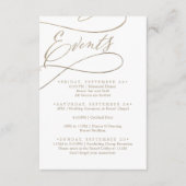 Romantisch Gold Wedding Weekend schema van de Even Informatiekaartje (Voorkant)
