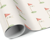 Romantisch golfvlag "Ik Doe" Golf Huwelijk Warm Cadeaupapier (Rol Hoek)