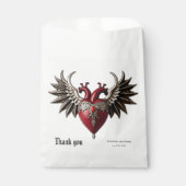 Romantisch gotisch icoon: hart, roos, schedel. bedankzakje (Voorkant)