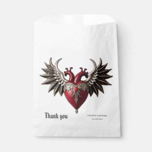 Romantisch gotisch icoon: hart, roos, schedel. bedankzakje (Voorkant)