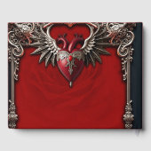 Romantisch gotisch icoon: hart, roos, schedel. gastenboek (Achterkant)