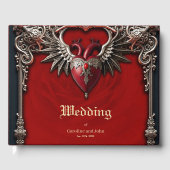 Romantisch gotisch icoon: hart, roos, schedel. gastenboek (Voorkant)