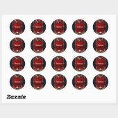 Romantisch gotisch icoon: hart, roos, schedel. ronde sticker (Vel)