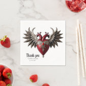 Romantisch gotisch icoon: hart, roos, schedel. servet (Insitu)