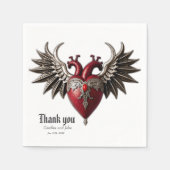 Romantisch gotisch icoon: hart, roos, schedel. servet (Voorkant)