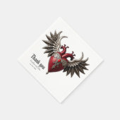 Romantisch gotisch icoon: hart, roos, schedel. servet (Hoek)