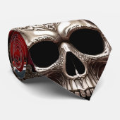 Romantisch gotisch icoon: hart, roos, schedel. stropdas (Opgerold)