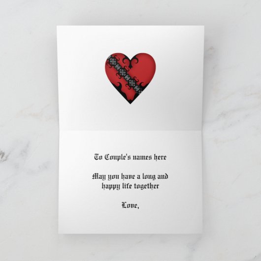 Romantisch gotisch middeleeuws harthuwelijk kaart (Binnen)