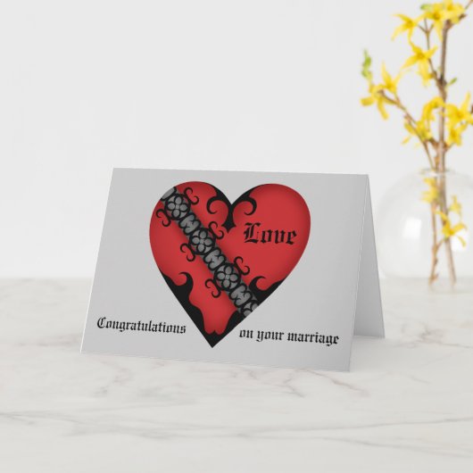 Romantisch gotisch middeleeuws harthuwelijk kaart (Gele Bloem)