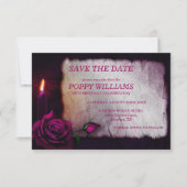 Romantisch Gotisch Roos & kaars Save The Date (Voorkant)