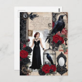 Romantisch Gotisch Vintage Elegant Briefkaart (Voorkant / Achterkant)