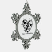 Romantisch gotisch voor koppels tin sneeuwvlok ornament (Links)