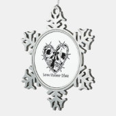 Romantisch gotisch voor koppels tin sneeuwvlok ornament (Rechts)